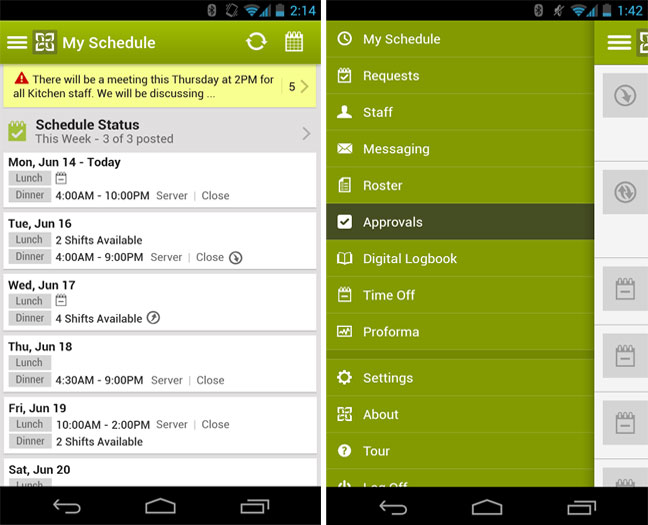 hot schedules apk