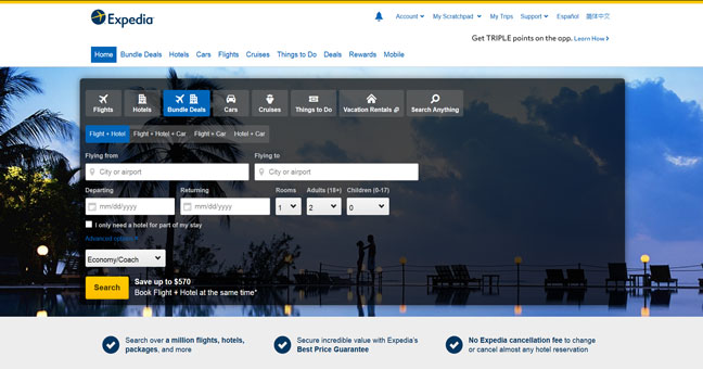 expedia-webpage