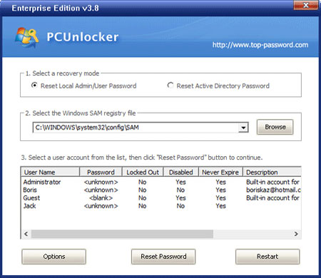 windows 10 pcunlocker