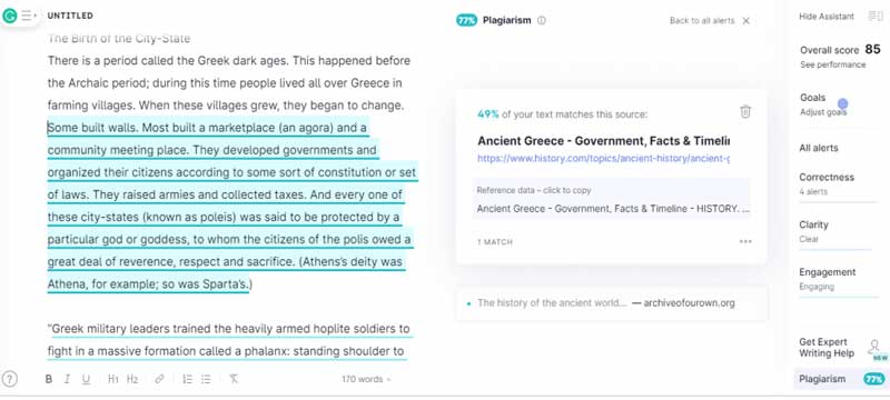 plagiarism checker free grammarly