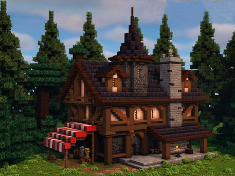 How to Build a Medieval Village/Shop in Minecraft | TechaLook