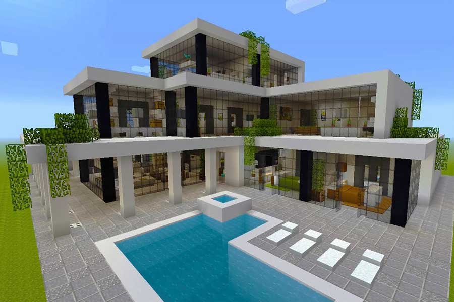 Modern mansion in Minecraft