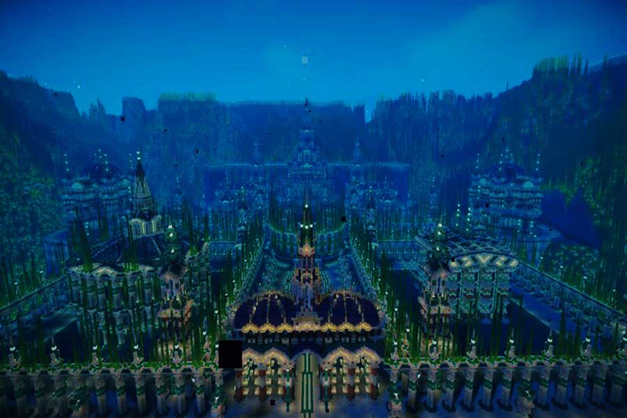 Underwater palace in Minecraft